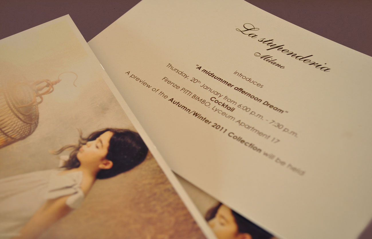 Inviti alla presentazione della collezione Autunno/Inverno 2011 durante Pitti Bimbo