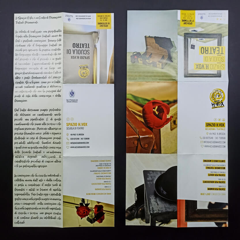 Brochure informative realizzate per Spazio H.Vox